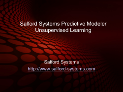 Salford Systems Predictive Modeler Unsupervised Learning