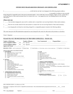 ATTACHMENT C OWNER`S RENT REASONABLENESS