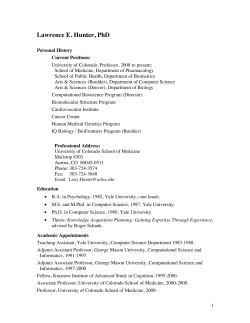 Lawrence E. Hunter, PhD - Computational Bioscience Program