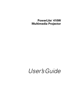 PowerLite 410W - User`s Guide