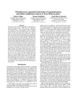Potential-aware automated abstraction of sequential games, and