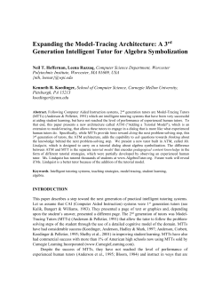 Expanding the Model-Tracing Architecture