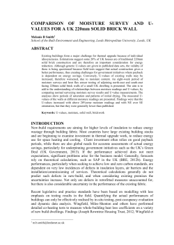 COMPARISON OF MOISTURE SURVEY AND U
