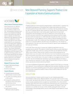 CASE STUDY New Demand Planning Supports Product