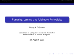Pumping Lemma and Ultimate Periodicity