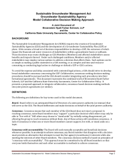 SGMA Model Collaborative Decision Making