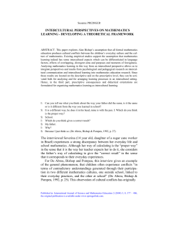 Intercultural Perspectives on Mathematics Learning