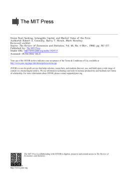 Union Rent Seeking, Intangible Capital, and Market Value of the Firm