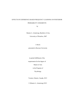 EFFECTS OF EXPERIENCE-BASED FREQUENCY LEARNING ON