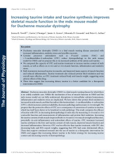 Increasing taurine intake and taurine synthesis improves skeletal