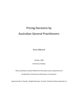 Pricing Decisions by Australian General Practitioners