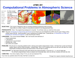 Computational Problems in Atmospheric Science