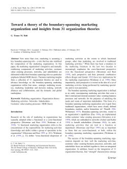 Toward a theory of the boundary-spanning marketing organization
