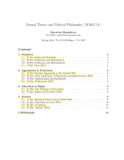 Formal Theory and Political Philosophy | W3952 (4)