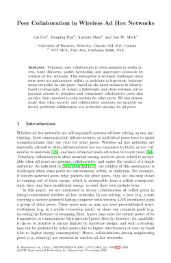 Peer Collaboration in Wireless Ad Hoc Networks