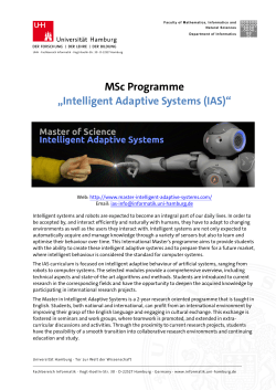MSc Programme &bdquo;Intelligent Adaptive Systems (IAS)&ldquo;