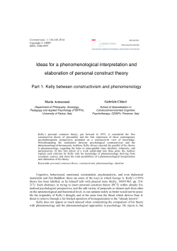 Kelly between constructivism and phenomenology