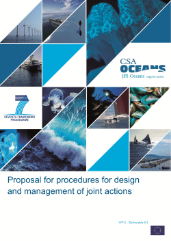 Proposal for procedures for design and management of joint actions