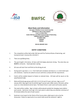 BWFSC Meet Rules and Information