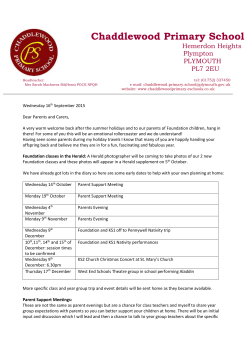 Newsletter Sept `15  - Chaddlewood Primary School
