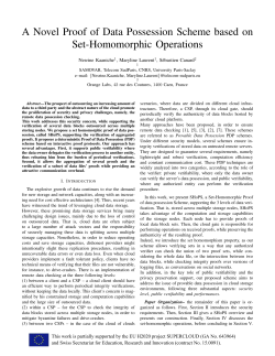 A Novel Proof of Data Possession Scheme based on Set