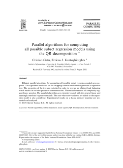 Parallel algorithms for computing all possible subset regression