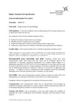 national unit specification: general information