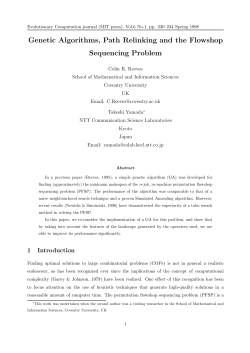Genetic Algorithms, Path Relinking and the Flowshop Sequencing