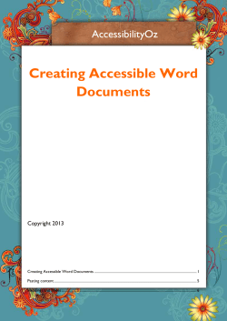 Creating Accessible Word Documents