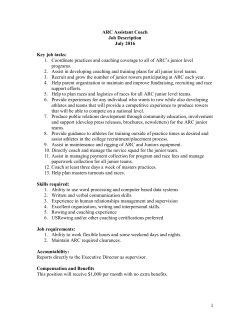 1 ARC Assistant Coach Job Description July