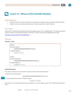 Lesson 11: Efficacy of the Scientific Notation