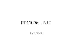 ITF11006 .NET Generics Generics