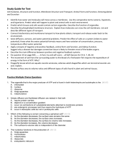 Study Guide for Test