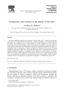 Competence and Contract in the Theory of the Firm