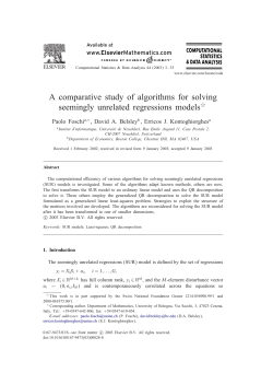 A comparative study of algorithms for solving seemingly unrelated