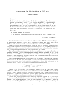 A report on the third problem of IMO 2012