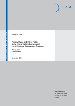 Some Simple Welfare Economics of Local Economic