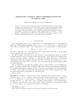 DOMINATING SURFACE GROUP REPRESENTATIONS BY