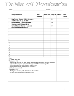 Cornell Notes 5.2 Cells