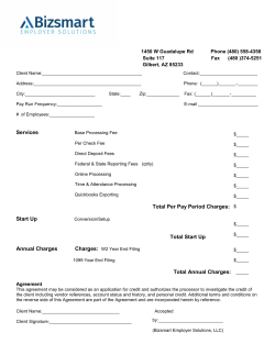 Services Total Per Pay Period Charges: $______ Start Up