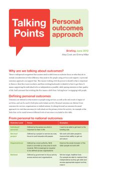 Talking Points - Personal Outcomes Collaboration
