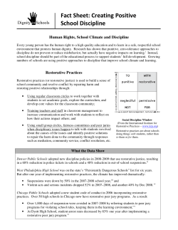 Fact Sheet: Creating Positive School Discipline