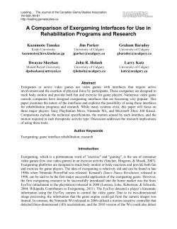 A Comparison of Exergaming Interfaces for Use in Rehabilitation