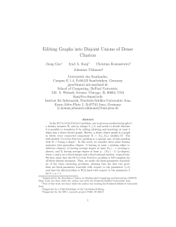 Editing Graphs into Disjoint Unions of Dense