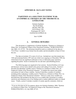 partition as a solution to ethnic war: appendix b: data