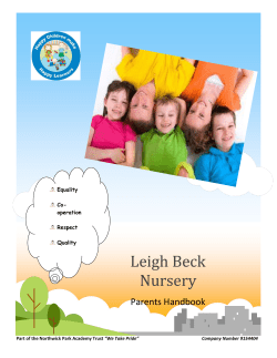 Nursery Prospectus - Leigh Beck Infant and Nursery Academy