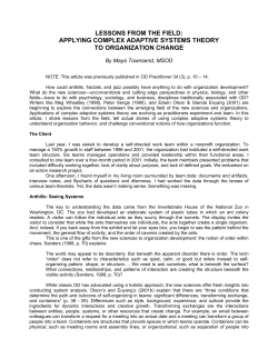 lessons from the field: applying complex adaptive systems theory to