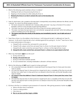 2015-16 Basketball Officials Exam For Postseason Tournament