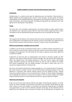 English Football`s Inclusion and Anti