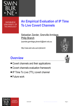 An Empirical Evaluation of IP Time To Live Covert